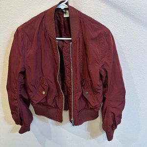 Burgundy Bomber Jacket